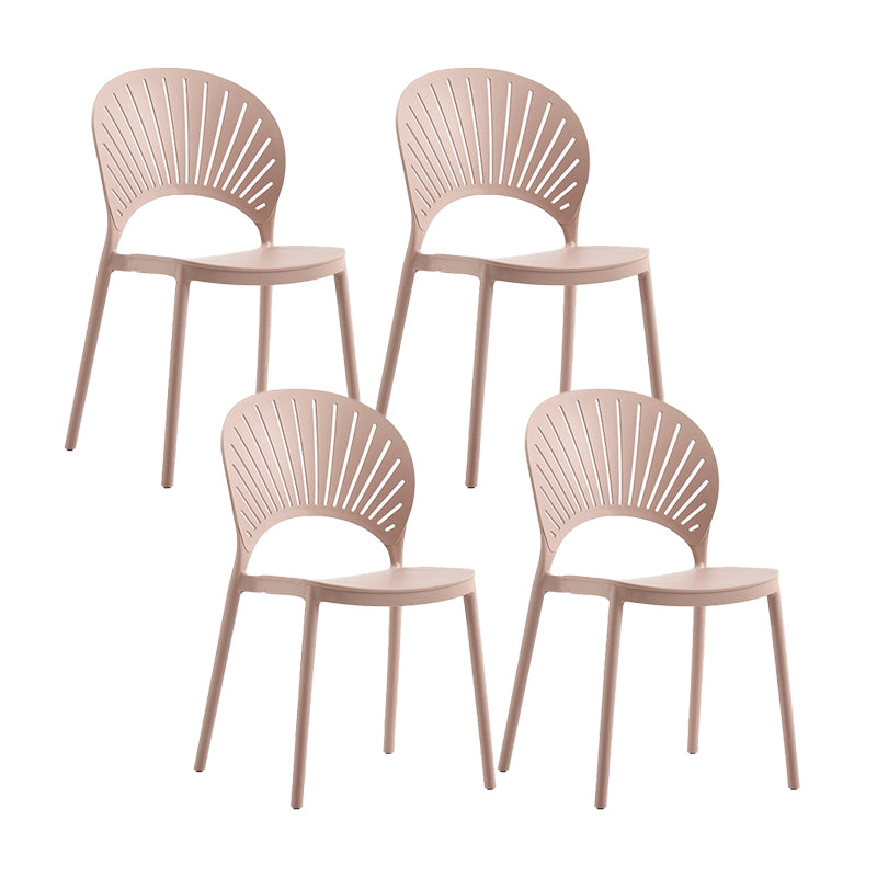 Silla lateral de té de leche escandinava apilada acabado mate silla de comedor de plástico