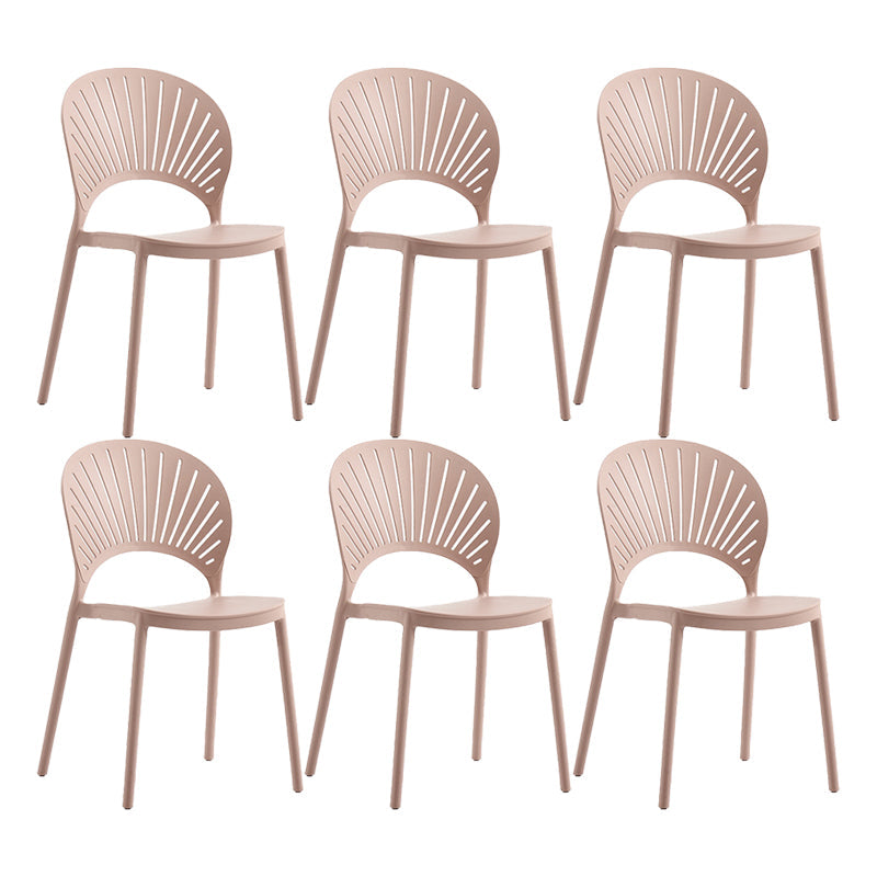 Silla lateral de té de leche escandinava apilada acabado mate silla de comedor de plástico