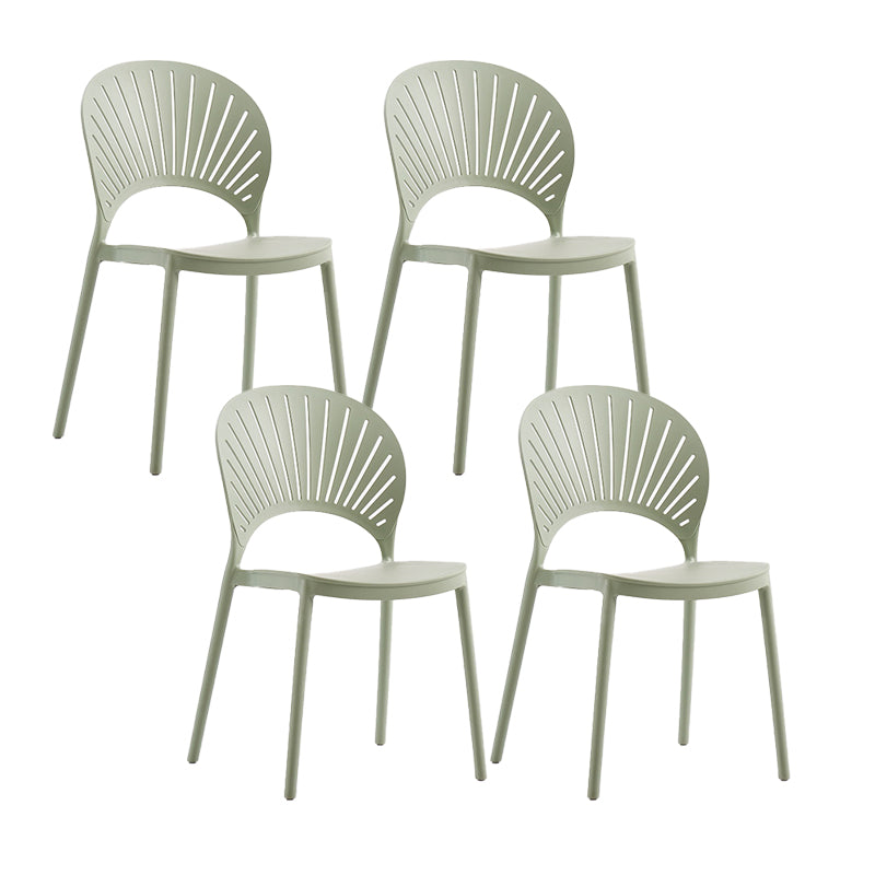 Silla lateral de té de leche escandinava apilada acabado mate silla de comedor de plástico