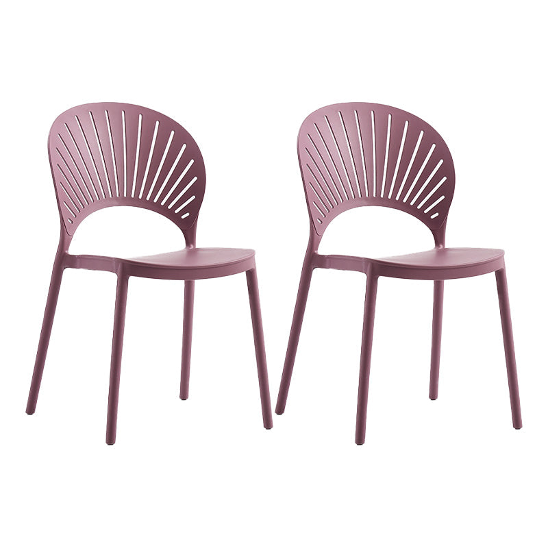 Silla lateral de té de leche escandinava apilada acabado mate silla de comedor de plástico