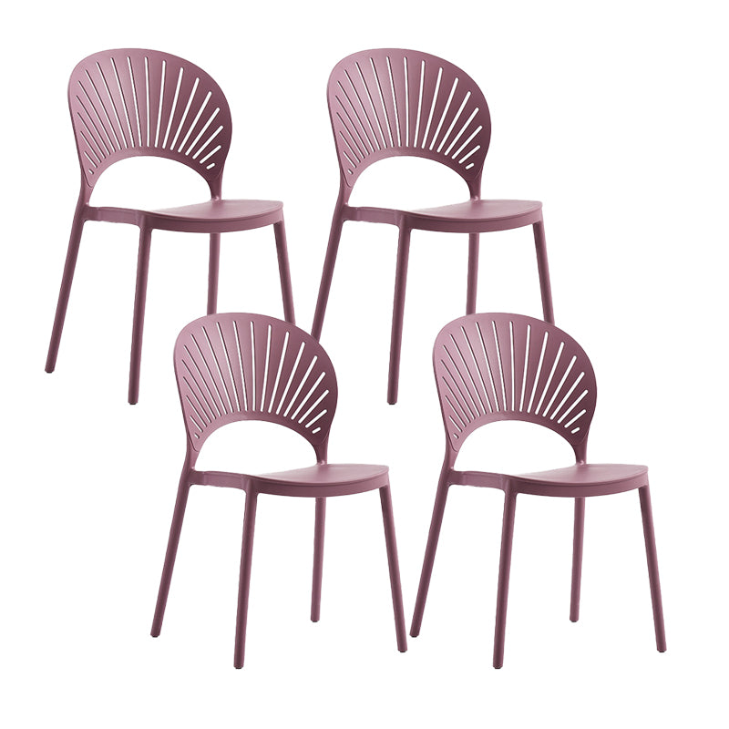 Silla lateral de té de leche escandinava apilada acabado mate silla de comedor de plástico