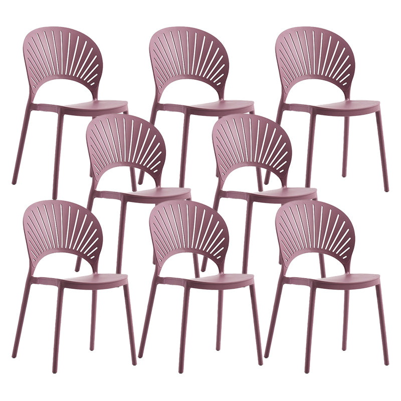 Silla lateral de té de leche escandinava apilada acabado mate silla de comedor de plástico