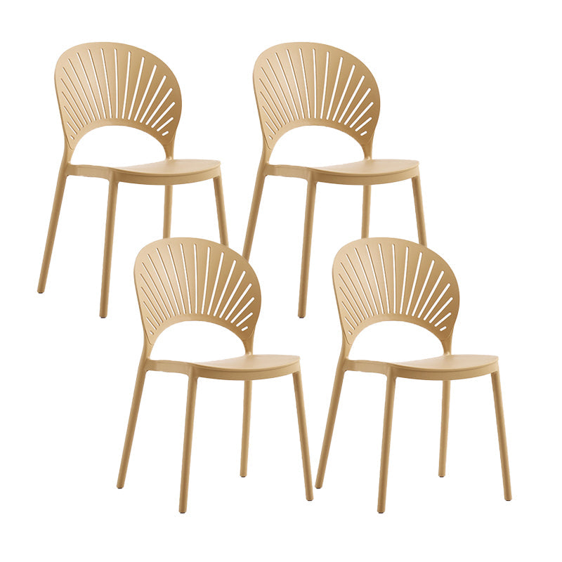 Silla lateral de té de leche escandinava apilada acabado mate silla de comedor de plástico