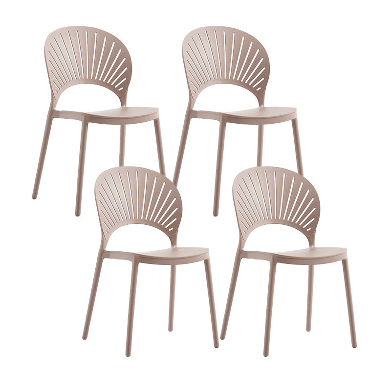 Silla lateral de té de leche escandinava apilada acabado mate silla de comedor de plástico