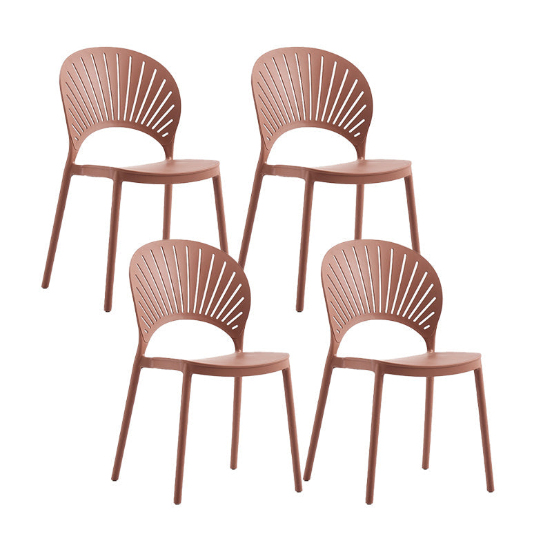 Silla lateral de té de leche escandinava apilada acabado mate silla de comedor de plástico