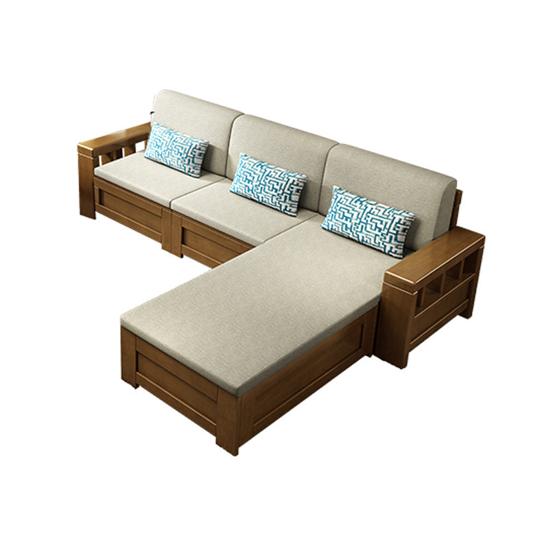 Craftsman Recessed Arm Sofa with Pillows 33.46" for Living Room