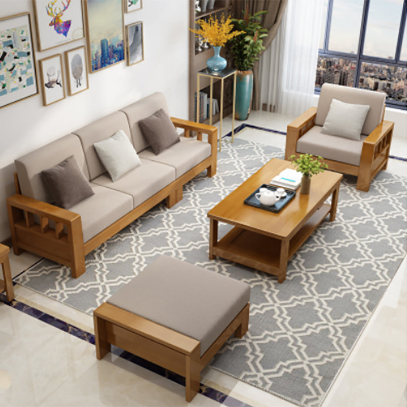 Craftsman Recessed Arm Sofa with Pillows 33.46" for Living Room