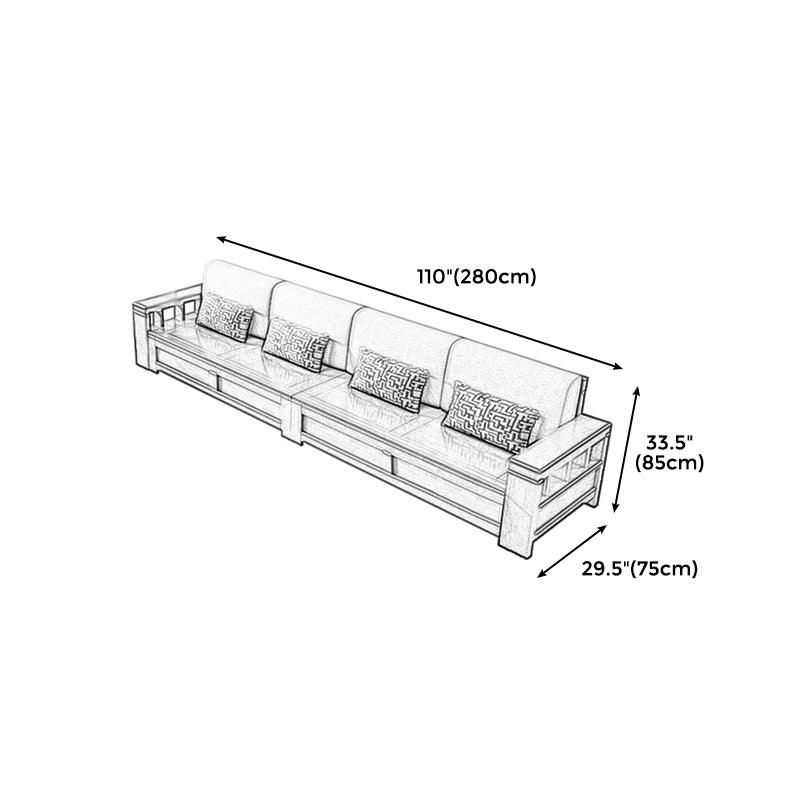 Craftsman Recessed Arm Sofa with Pillows 33.46" for Living Room