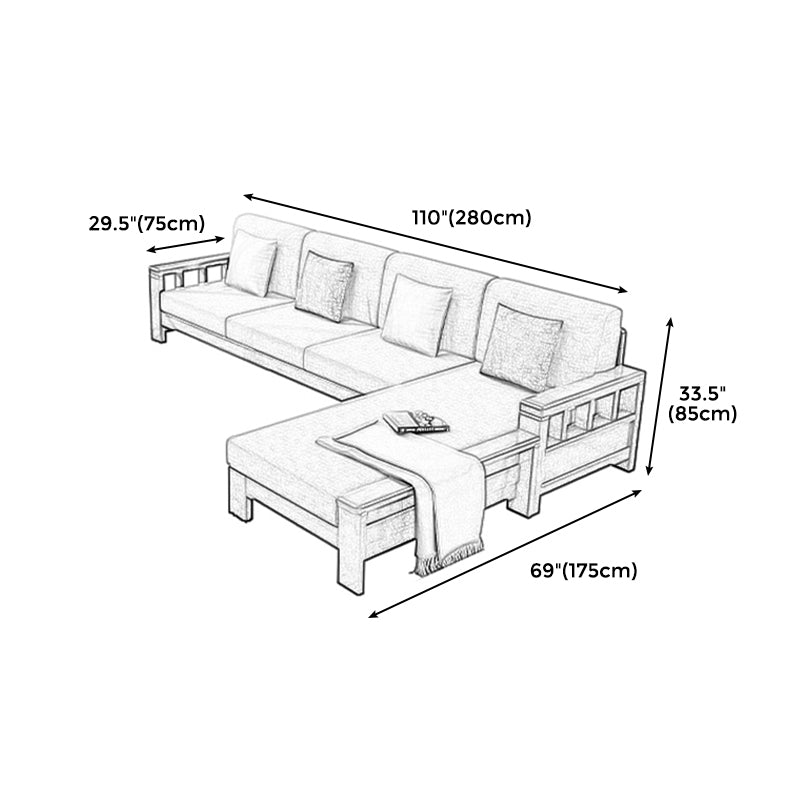 Sofá de brazo empotrado en artesano con almohadas 33.46 "para sala de estar