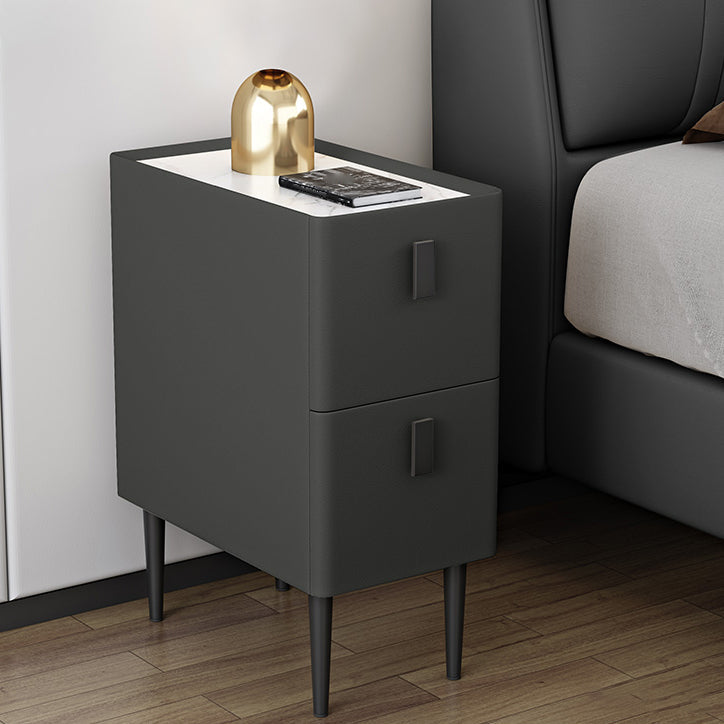 Steen top 2-lading nachtkastje 21,65-inch lange glamournachttafel