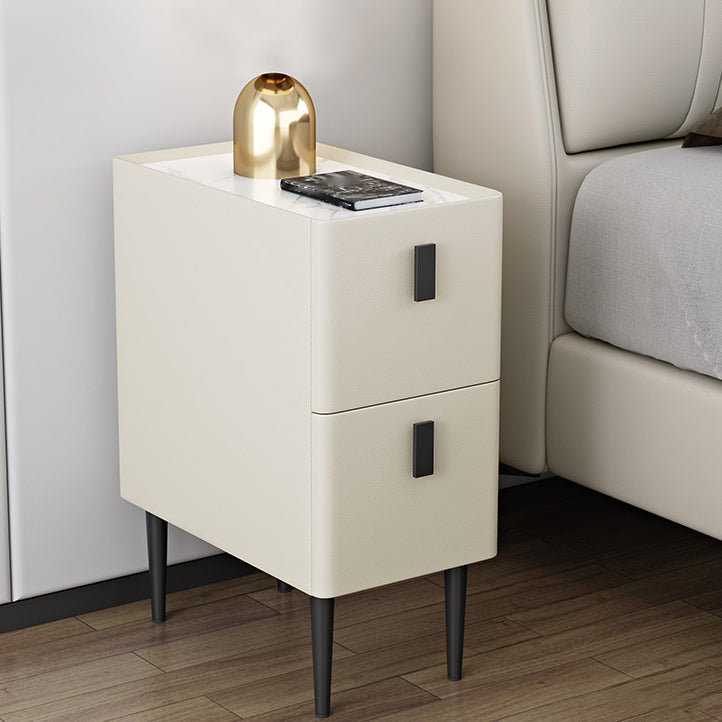 Steen top 2-lading nachtkastje 21,65-inch lange glamournachttafel