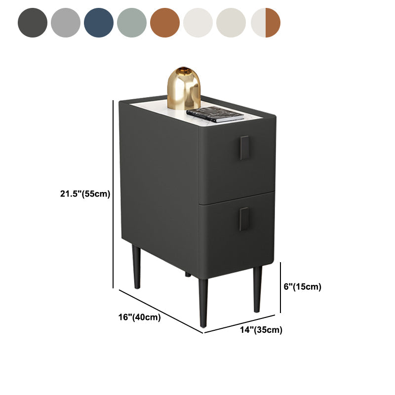Steen top 2-lading nachtkastje 21,65-inch lange glamournachttafel