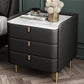 Steen Top Nightstand 3-ladjes lederen nachttafel met 4 poten
