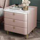 Steen Top Nightstand 3-ladjes lederen nachttafel met 4 poten