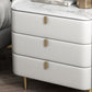 Steen Top Nightstand 3-ladjes lederen nachttafel met 4 poten