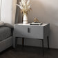 2-Drawer Nightstand with 4 Legs 20" Tall Stone Top Night Table Dark Gray Clearhalo 'Bedroom Furniture' 'furn' 'furn_night_stand' 'Furniture' 'night_stand' 'Nightstands' 5242792