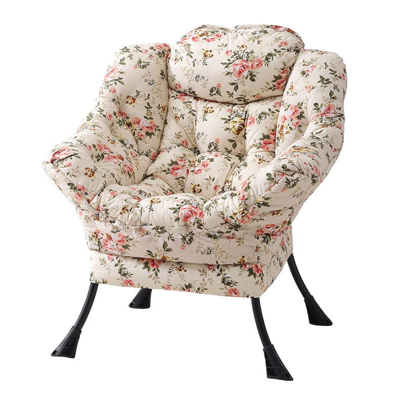 31.49" L x 25.19" W x 35.43" H Accent Armchair Flared Arms Chair for Living Room White-Red Four Legs Clearhalo 'Accent Chairs' 'accent_chairs' 'Chairs & Seating' 'furn' 'furn_accent_chairs' 'Furniture' 'Living Room Furniture' 5242854