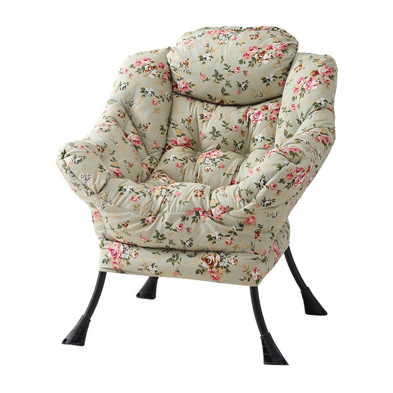 31.49" L x 25.19" W x 35.43" H Accent Armchair Flared Arms Chair for Living Room Green-Pink-Green Four Legs Clearhalo 'Accent Chairs' 'accent_chairs' 'Chairs & Seating' 'furn' 'furn_accent_chairs' 'Furniture' 'Living Room Furniture' 5242856