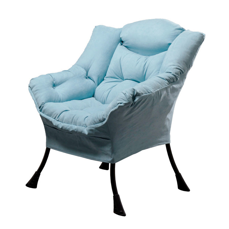 31.49" L x 25.19" W x 35.43" H Accent Armchair Flared Arms Chair for Living Room Light Blue Four Legs Clearhalo 'Accent Chairs' 'accent_chairs' 'Chairs & Seating' 'furn' 'furn_accent_chairs' 'Furniture' 'Living Room Furniture' 5242861