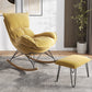 26.77" L x 37.40" W x 34.64" H Armless Lounge Chair with Ottoman for Living Room Yellow Suede Clearhalo 'Accent Chairs' 'accent_chairs' 'Chairs & Seating' 'furn' 'furn_accent_chairs' 'Furniture' 'Living Room Furniture' 5242954