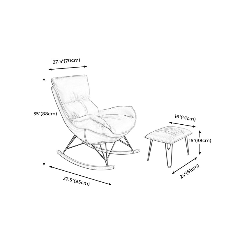 26.77" L x 37.40" W x 34.64" H Armless Lounge Chair with Ottoman for Living Room Clearhalo 'Accent Chairs' 'accent_chairs' 'Chairs & Seating' 'furn' 'furn_accent_chairs' 'Furniture' 'Living Room Furniture' 5242963
