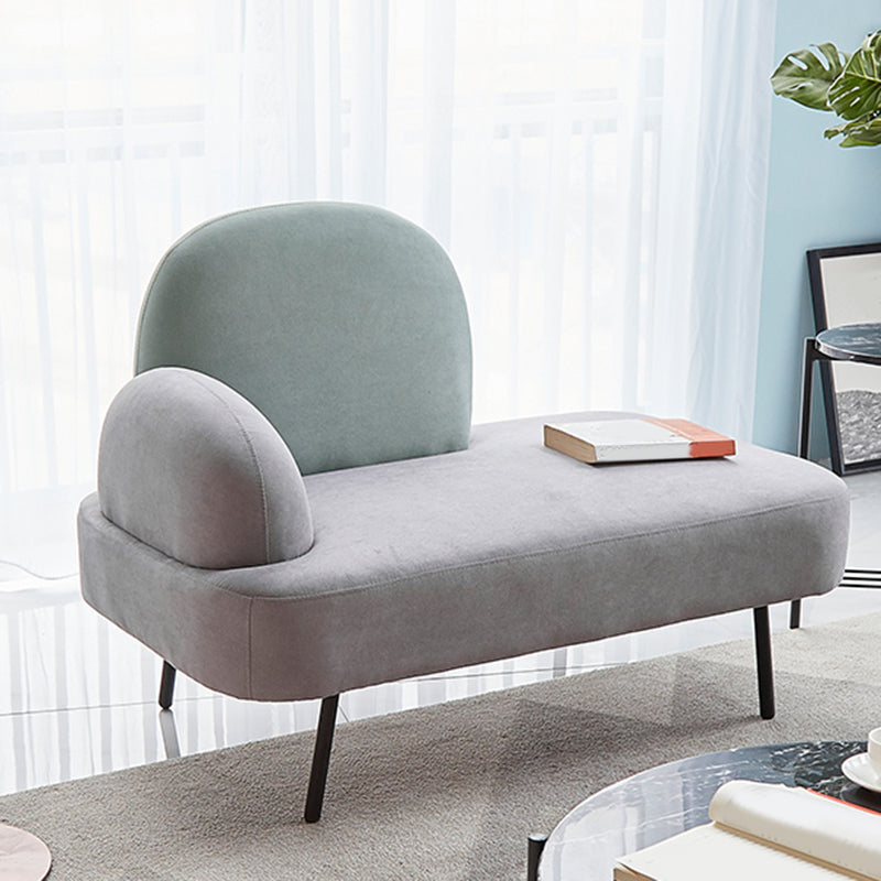 コンテンポラリーコットンブレンドシングルアームタイトバックライトグレーソファセット