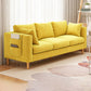 Contemporary Velvet Square Arm Sofa with Storage for Three People