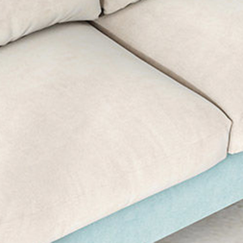 Contemporary Velvet Square Arm Sofa with Storage for Three People