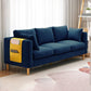Contemporary Velvet Square Arm Sofa with Storage for Three People