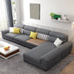 Contemporary Reversible L-Shape Grey Pillow Top Arm Sectional with High Back