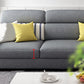 Contemporary Reversible L-Shape Grey Pillow Top Arm Sectional with High Back