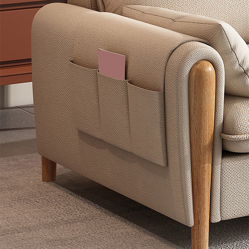 Scandinavian Beige Straight Arm Sofa/Sectional with Removable Cushions