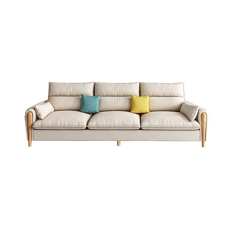 Scandinavian Beige Straight Arm Sofa/Sectional with Removable Cushions