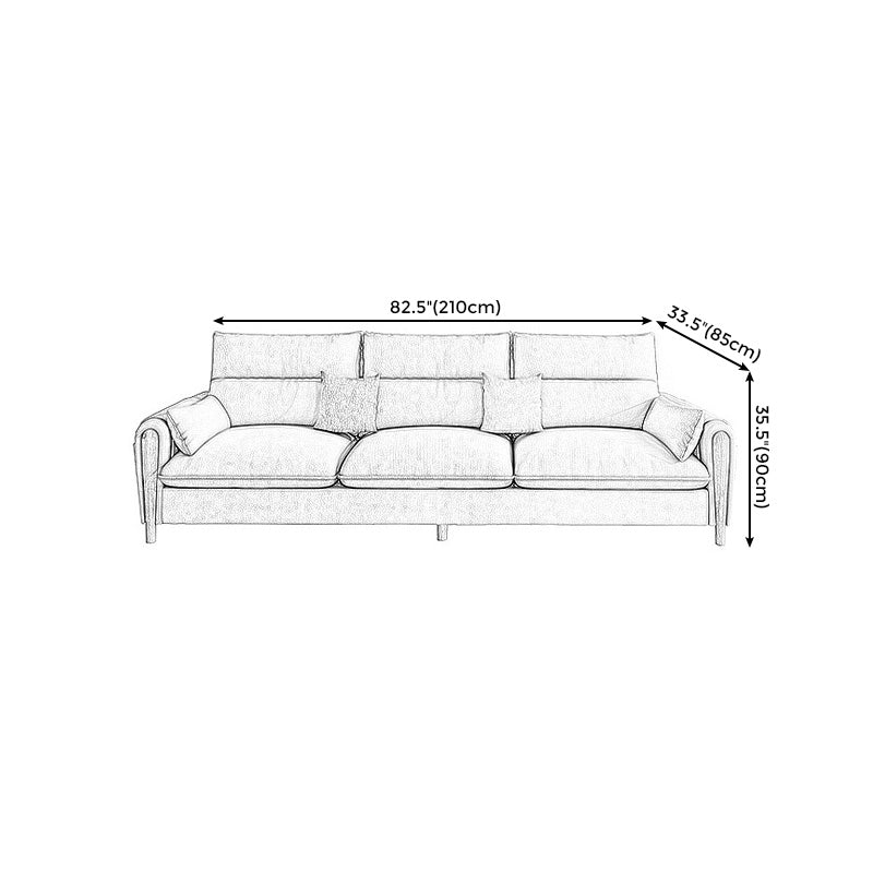 Scandinavian Beige Straight Arm Sofa/Sectional with Removable Cushions