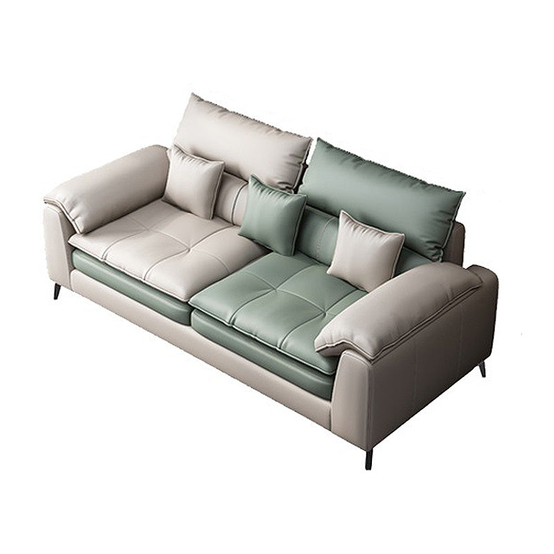 Almohada seccional de cuero sintético brazo beige beige para sala de estar