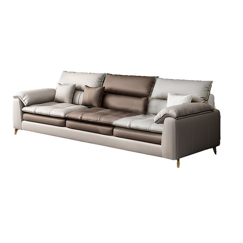 Almohada seccional de cuero sintético brazo beige beige para sala de estar