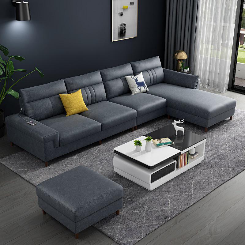 Square Arm Dark Gray Cushion Back Storage Stain-Resistant Sofa Clearhalo 'furn' 'furn_sectionals' 'Furniture' 'Living Room Furniture' 'Sectionals' 5243128