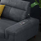 Square Arm Dark Gray Cushion Back Storage Stain-Resistant Sofa Clearhalo 'furn' 'furn_sectionals' 'Furniture' 'Living Room Furniture' 'Sectionals' 5243134
