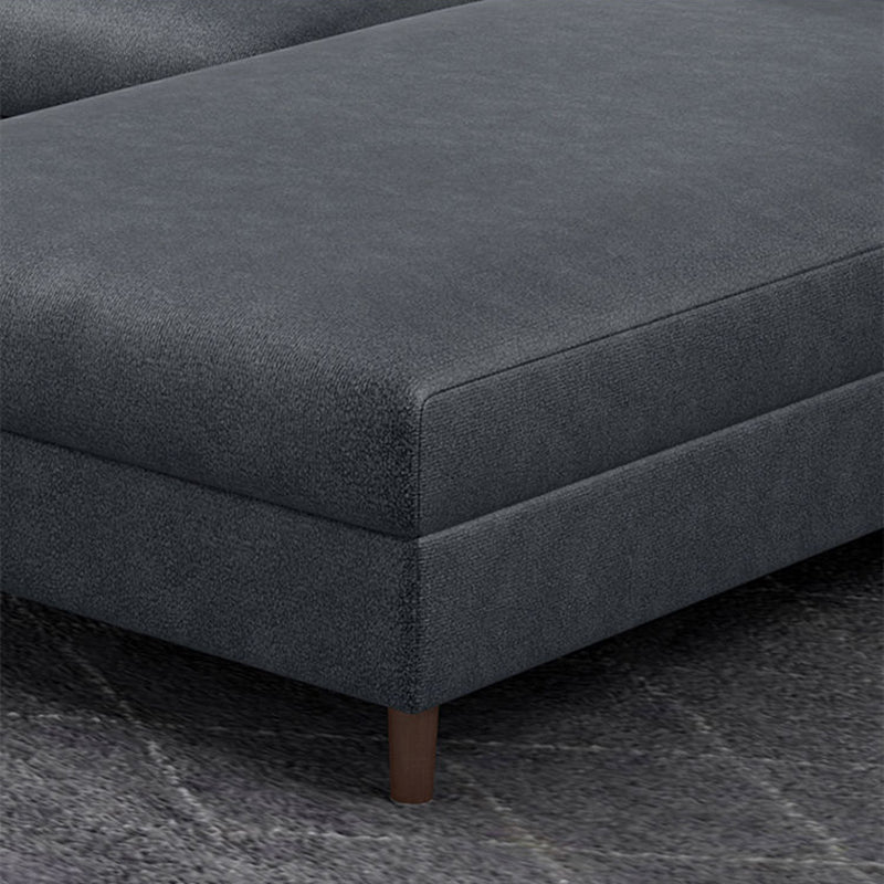 Square Arm Dark Gray Cushion Back Storage Stain-Resistant Sofa Clearhalo 'furn' 'furn_sectionals' 'Furniture' 'Living Room Furniture' 'Sectionals' 5243135