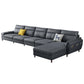 Square Arm Dark Gray Cushion Back Storage Stain-Resistant Sofa 152"L x 71"W x 35"H Clearhalo 'furn' 'furn_sectionals' 'Furniture' 'Living Room Furniture' 'Sectionals' 5243137
