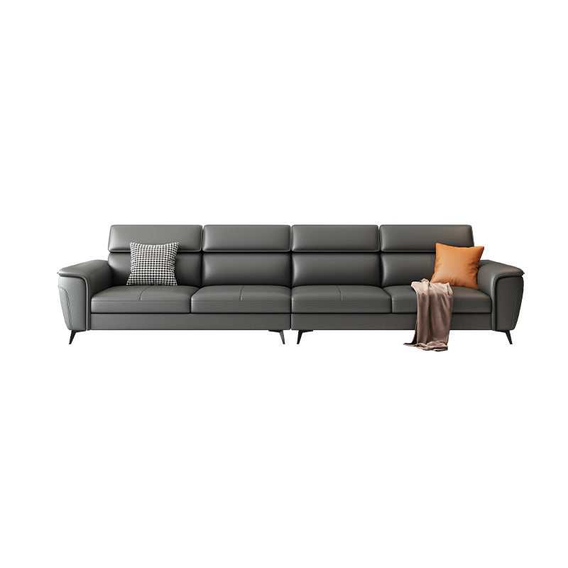 Sofá/seccional de brazo de almohada de cuero de cuero genuino