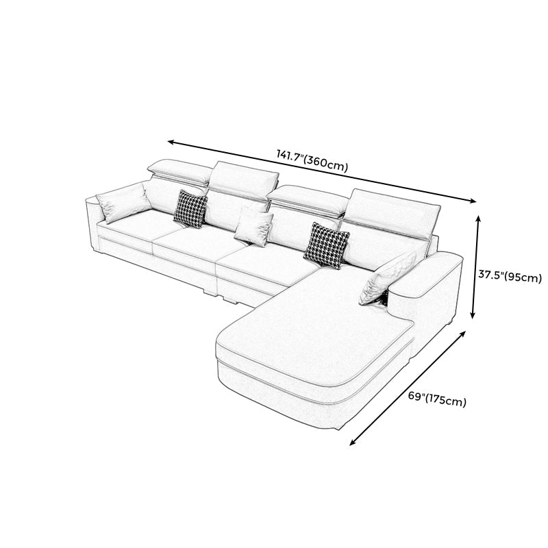 L-Shape High Back Faux leather Square Arm Sectional with Stain-Resistant Clearhalo 'furn' 'furn_sectionals' 'Furniture' 'Living Room Furniture' 'Sectionals' 5243201
