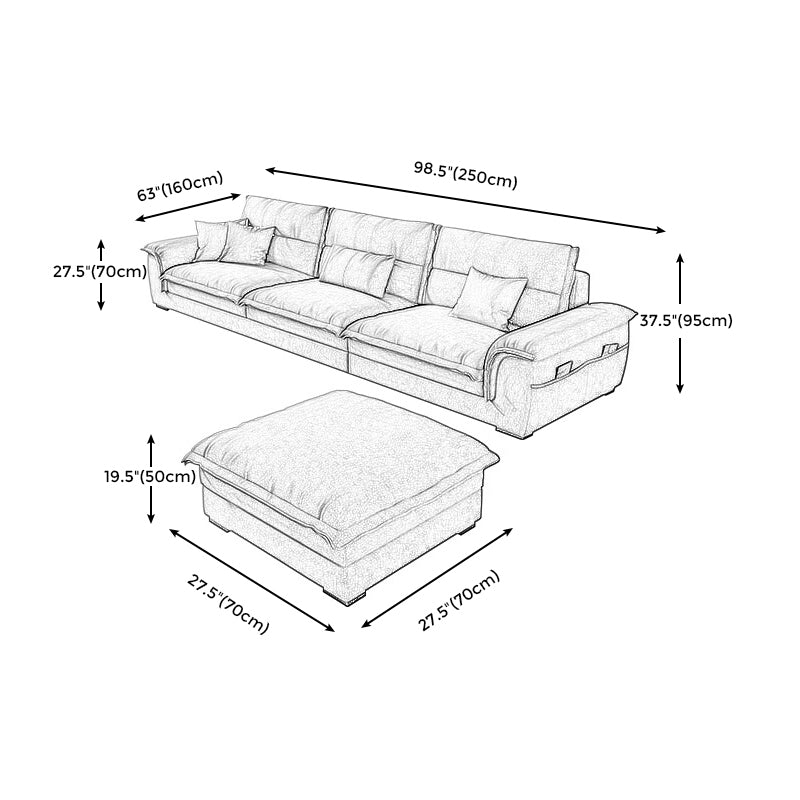 Flared Arm Möbel Abschnitte dunkelgraues Sofa -Abschnitt mit Kissen