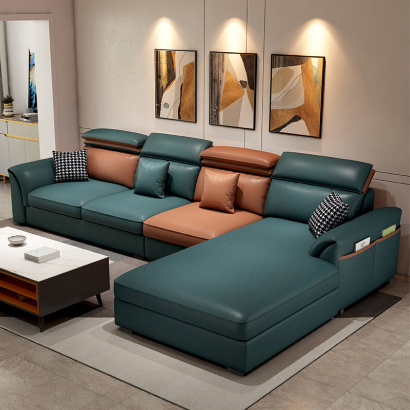 Kunstleder mit hohem Rückenkissen Top Armsektion mit Lagerung und Chaise