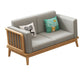 Linen Cushions Modern Sofa 31"W Square Arm Sofa for Living Room 59"L x 31"W x 35"H Natural Wood Clearhalo 'furn' 'furn_sofas' 'Furniture' 'Living Room Furniture' 'Sofa' 'sofas' 5243229