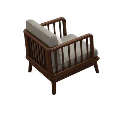 Linen Cushions Modern Sofa 31"W Square Arm Sofa for Living Room 31"L x 31"W x 35"H Walnut Clearhalo 'furn' 'furn_sofas' 'Furniture' 'Living Room Furniture' 'Sofa' 'sofas' 5243241