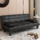 Modern Faux Leather Sofa Armless Convertible Biscuit Back Couch