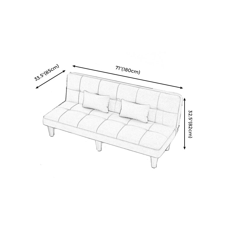 Modern Faux Leather Sofa Armless Convertible Biscuit Back Couch