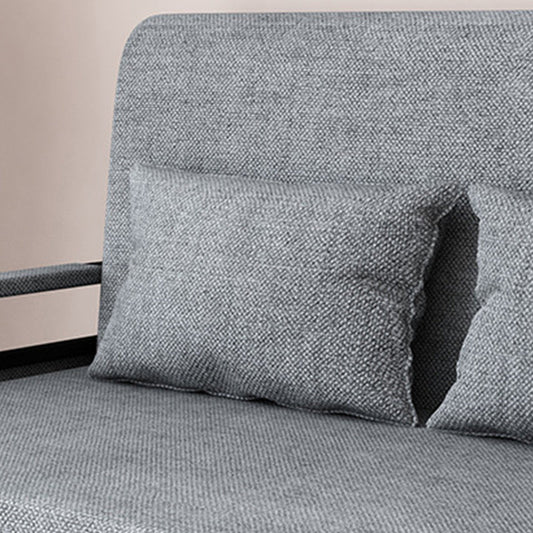 Contemporary Tight Back Sofa Bed Square Arm Fabric Sofa with Storage