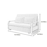 Contemporary Tight Back Sofa Bed Square Arm Fabric Sofa with Storage